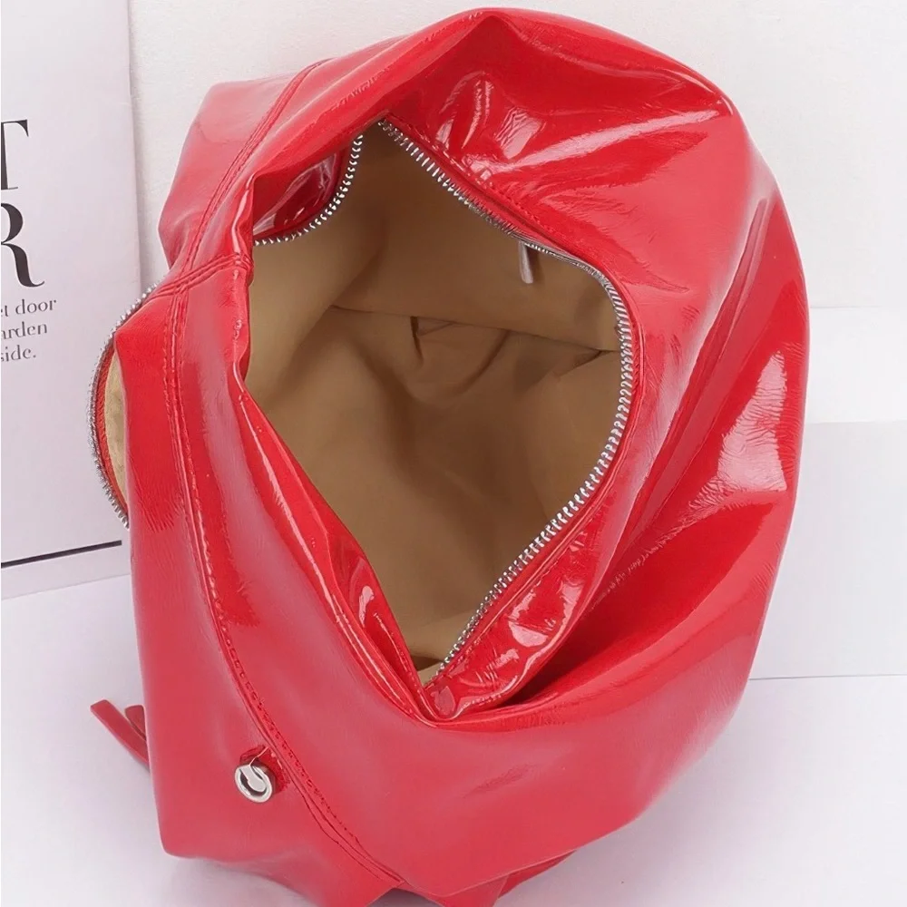Patent Leather Hobo Bag